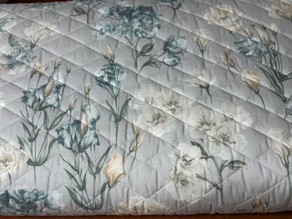 Mirabello Quilt trapuntato per Letto Singolo in Puro Percalle double-face art. Lisianthus