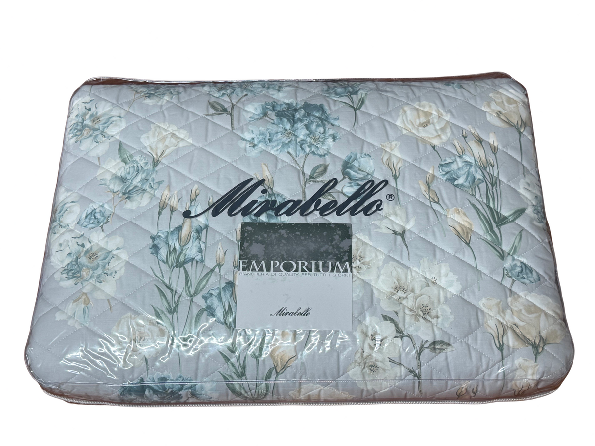 Mirabello Quilt trapuntato per Letto Singolo in Puro Percalle double-face art. Lisianthus