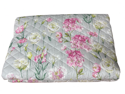 Mirabello Quilt trapuntato Una Piazza e Mezza in Puro Percalle double-face art. Lisianthus
