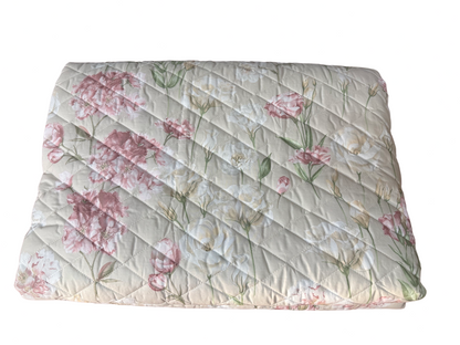 Mirabello Quilt trapuntato per Letto Singolo in Puro Percalle double-face art. Lisianthus