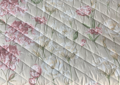 Mirabello Quilt trapuntato per Letto Singolo in Puro Percalle double-face art. Lisianthus