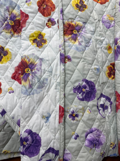 Mirabello Quilt trapuntato Matrimoniale in Puro Percalle double-face art. Viole
