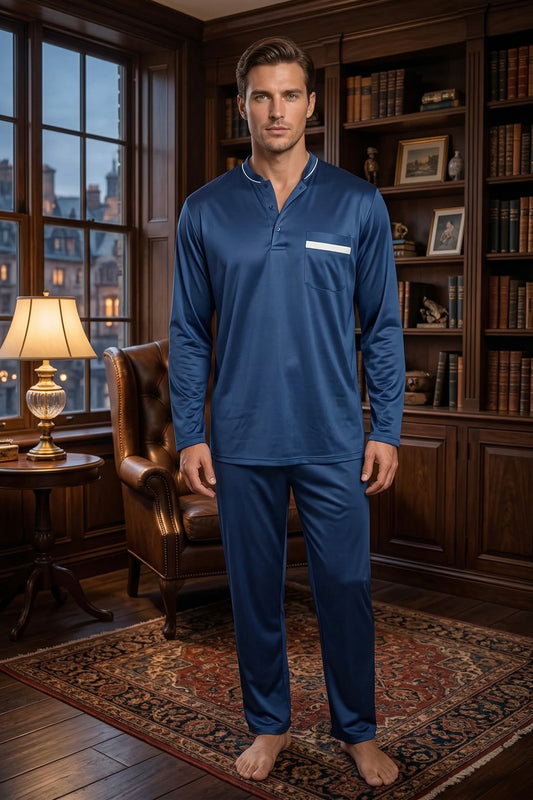 BIP BIP Pigiama per Uomo Due Pezzi Modello Serafino con Tre Bottoni in Puro Cotone makò Mercerizzato Peso Primaverile Art. 4243