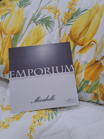 Couette simple et demie Mirabello Carrara en percale de pur coton, poids printemps, art. Mimosa