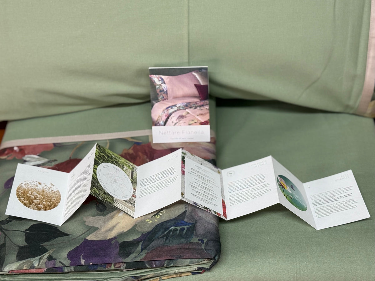 Fazzini Completo Lenzuola Matrimoniali in Flanella di Puro Cotone art. Nettare