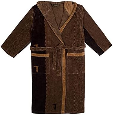 Trussardi Home Linen Hooded Bathrobe in Pure Cotton Terry Art. New Tweed