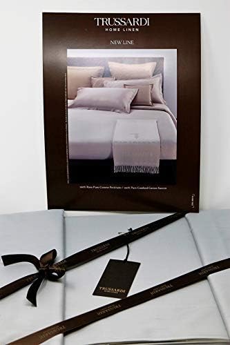 Trussardi Home Linen Completo Copripiumino Matrimoniale in finissimo Raso di Cotone 60 Fili al cm/q Effetto setificato Art. New Line