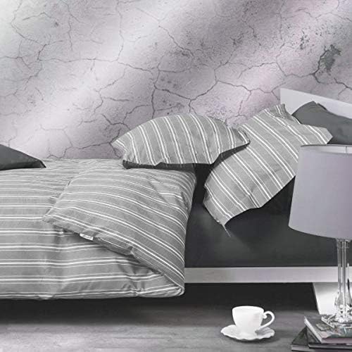 Ensemble housse de couette queen size Mirabello (sans drap de dessous) en pur coton percale 190 TC art. Oxford