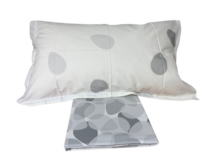 Mirabello parure copripiumino letto singolo (senza il lenzuolo di sotto) in puro Percalle di Cotone art. Oryza