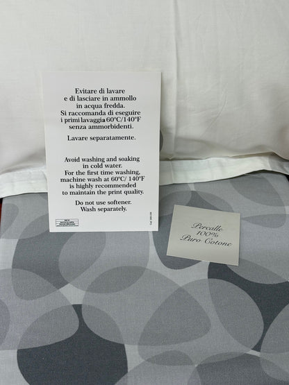 Mirabello parure copripiumino letto singolo (senza il lenzuolo di sotto) in puro Percalle di Cotone art. Oryza