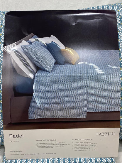 Fazzini duvet cover set (without bottom sheet) one and a half square in pure cotton with tight weave art. Padel