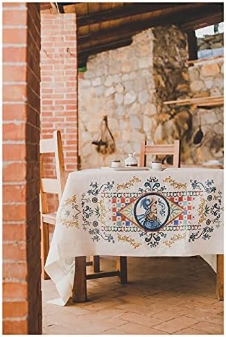 The Napking Elegant table cover without napkins in Pure Linen with digital print with typical Sicilian design art. Paladini