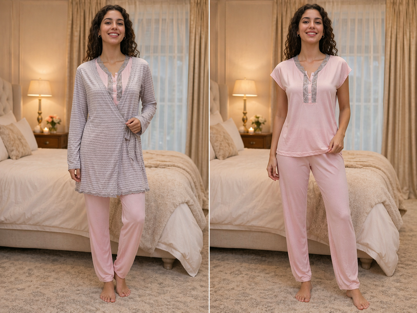 OUTLET Parure donna composta da vestaglia+camicia da notte o pigiama 30€