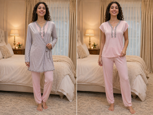 OUTLET Parure donna composta da vestaglia+camicia da notte o pigiama 30€