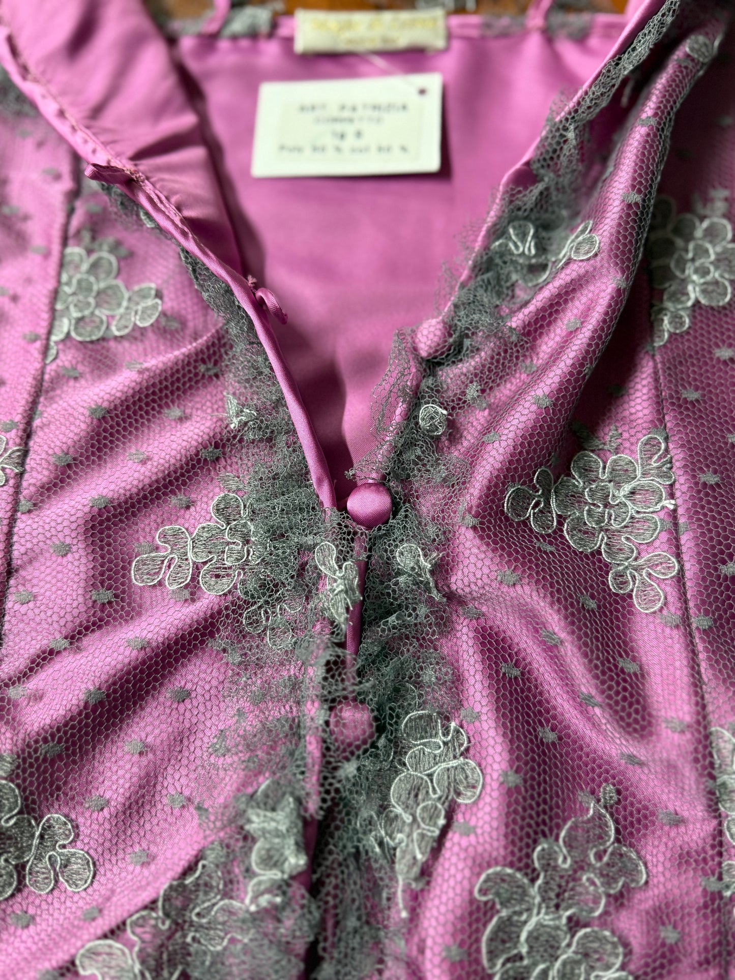 Sgarlata Home Camicia da Notte Corta in Raso e Tulle art. Patrizia