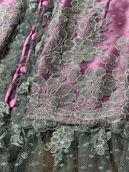 Sgarlata Home Camicia da Notte Corta in Raso e Tulle art. Patrizia