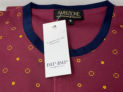 Bip Bip Pigiama per Uomo Due Pezzi Manica e Pantalone Corti Modello Serafino con Tre Bottoni in Puro Cotone makò Mercerizzato Peso Primaverile Art. 1907