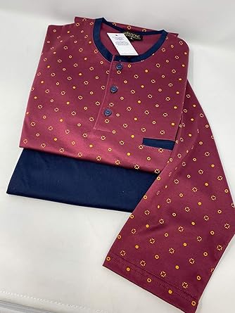 Bip Bip Pigiama per Uomo Due Pezzi Modello Serafino con Tre Bottoni in Puro Cotone makò Mercerizzato Peso Primaverile Art. 1905