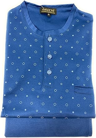 Bip Bip Pigiama per Uomo Due Pezzi Manica e Pantalone Corti Modello Serafino con Tre Bottoni in Puro Cotone makò Mercerizzato Peso Primaverile Art. 1907