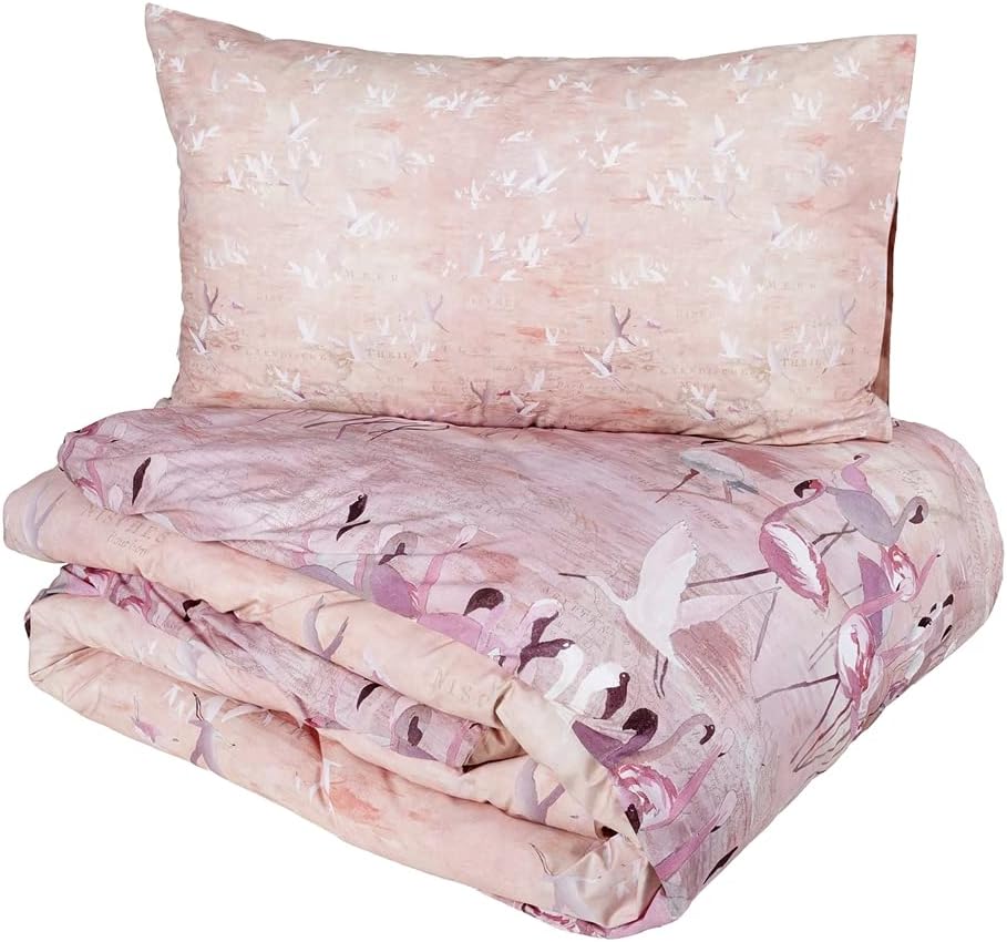 Fazzini duvet cover set queen size (without bottom sheet) in Pure Cotton Percale art. Pink Africa