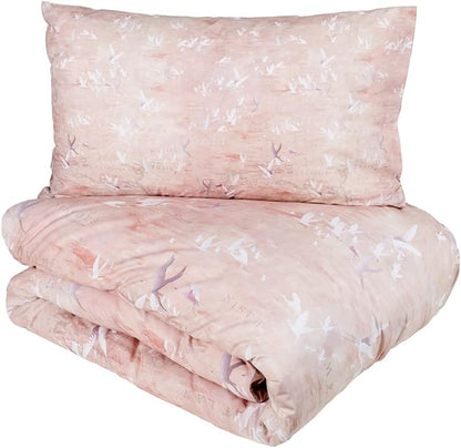 Fazzini duvet cover set queen size (without bottom sheet) in Pure Cotton Percale art. Pink Africa