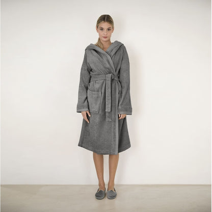 Fazzini Unisex terry bathrobe with hood art. Square
