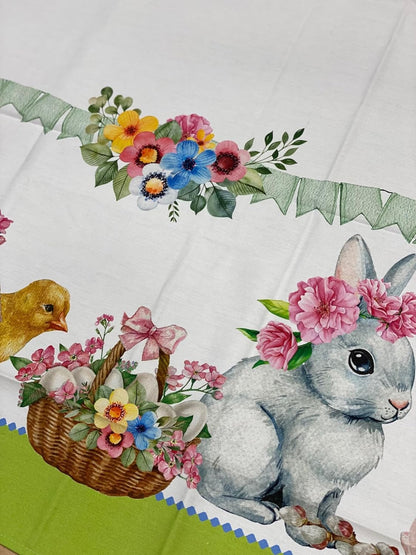 Emily tablecloth EASTER design without napkins in Pure Cotton digital print art. Pio Pio