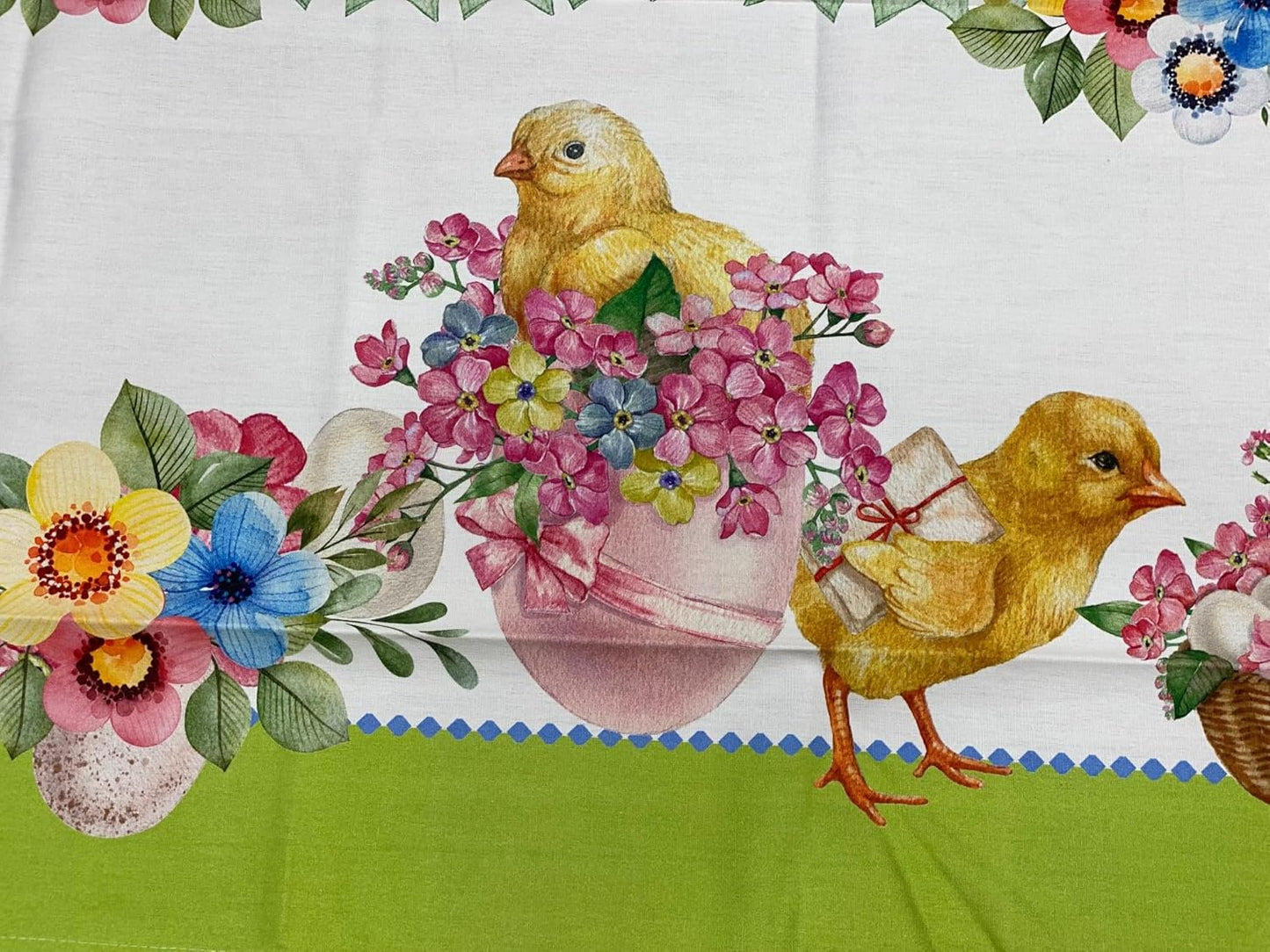 Emily tablecloth EASTER design without napkins in Pure Cotton digital print art. Pio Pio