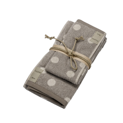 Fazzini coppia asciugamani 1+1 in Pura Spugna tinta in filo melange art. Pois