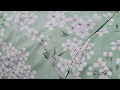 Fazzini Complete French Queen Size Bed Sheets in Pure Cotton Percale with Double Frill Effect, Kimono Art.