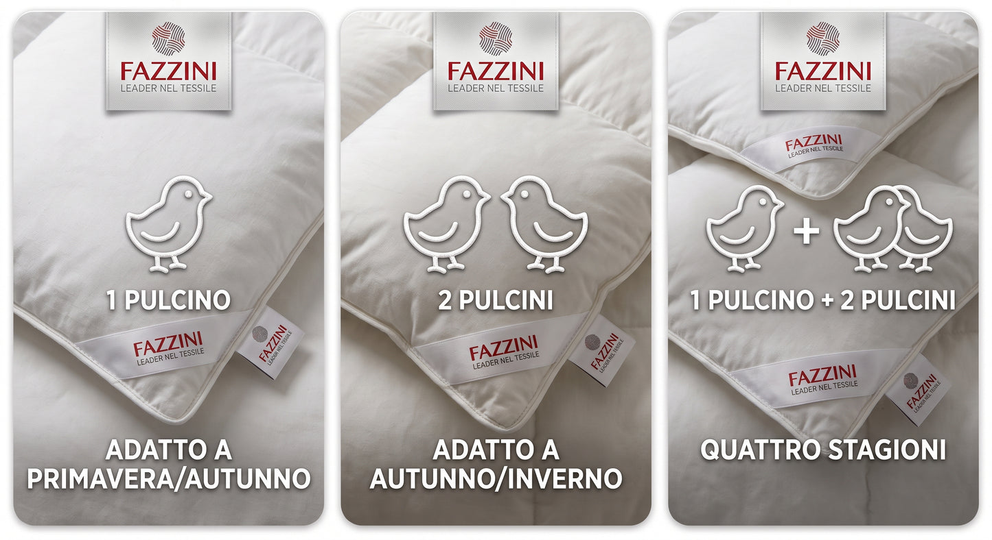 Fazzini Piumino da interno matrimoniale con fibra cava siliconata art. Nido 2 stelle