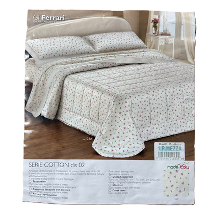GF Ferrari Trapuntino/Quilt Mezzo Tempo In Puro Cotone Stampa Double-Face Misura Piazza e Mezza Art. Cotton