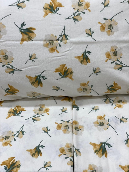 Mirabello Complete Double Bed Sheets in Warm Flannel, Art. Rhododendron Flowers