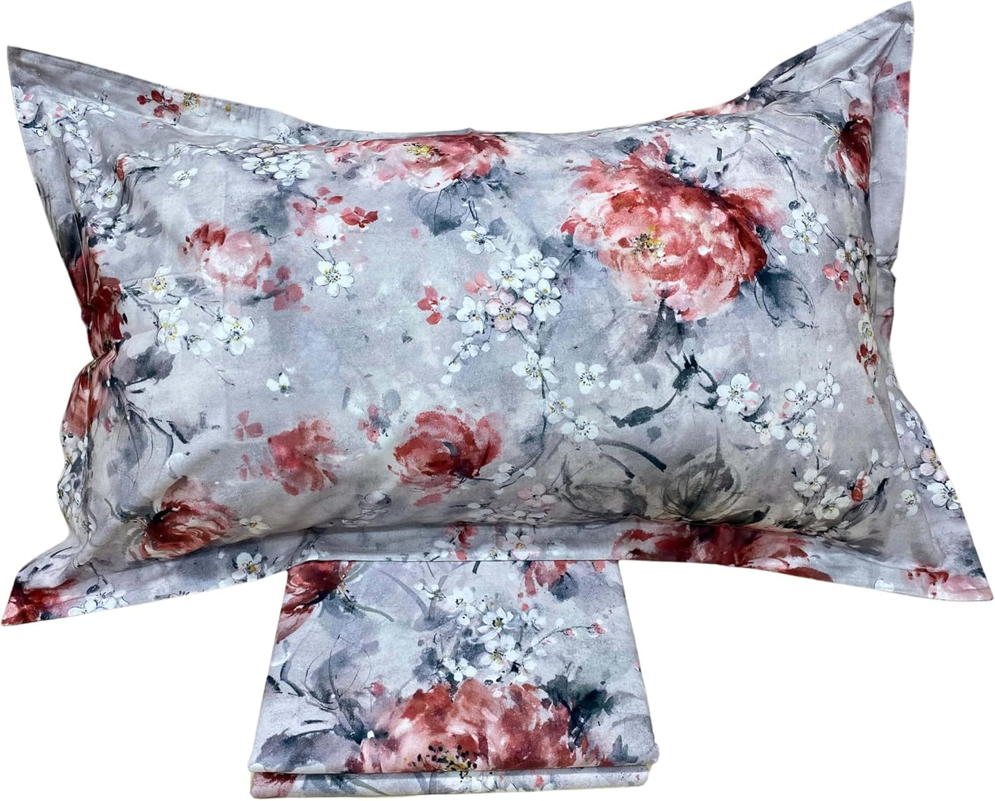 Ensemble housse de couette double Mirabello (sans drap de dessous) en percale de pur coton de Louisiane art. Romance