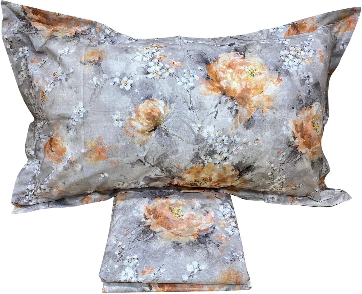 Ensemble housse de couette double Mirabello (sans drap de dessous) en percale de pur coton de Louisiane art. Romance