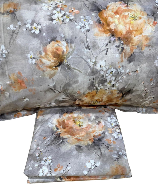 Ensemble housse de couette double Mirabello (sans drap de dessous) en percale de pur coton de Louisiane art. Romance