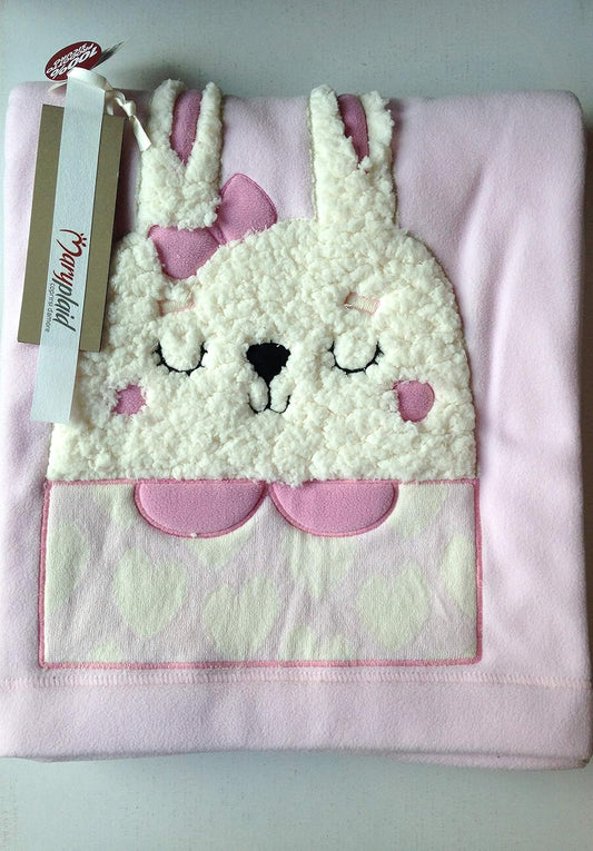 MARYPLAID - Baby cot fleece blanket art. 6M64068 col. B215 Pink cm. 105x150 