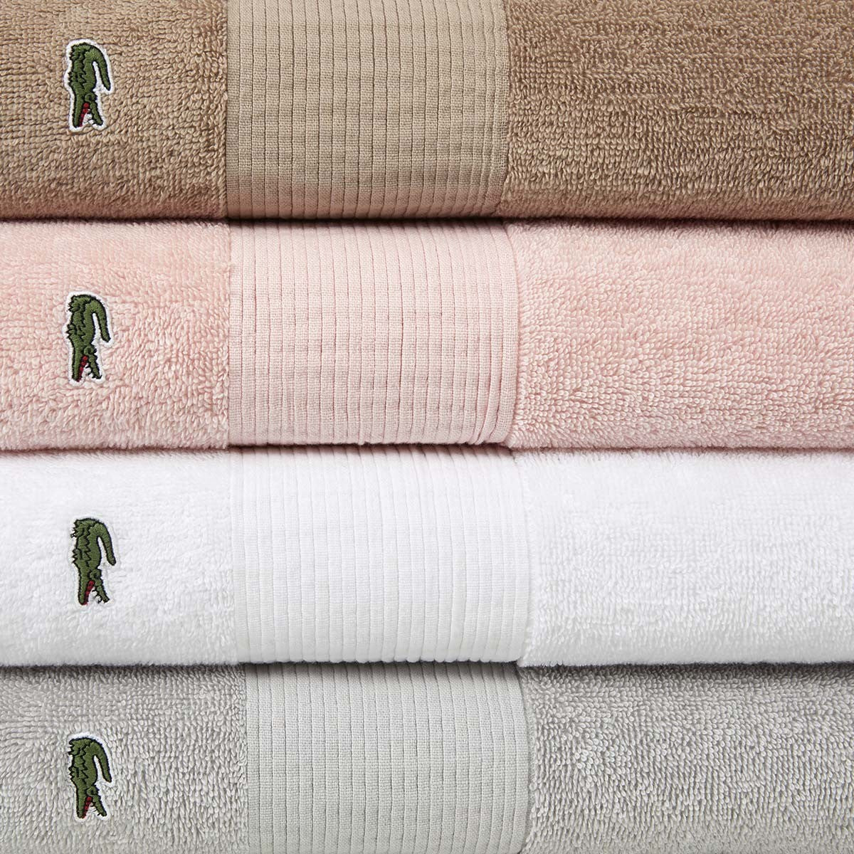 Lacoste coppia asciugamani 1+1 spugna 600 gr/mq art. Lecroco