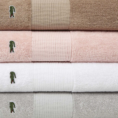 Lacoste coppia asciugamani 1+1 spugna 600 gr/mq art. Lecroco