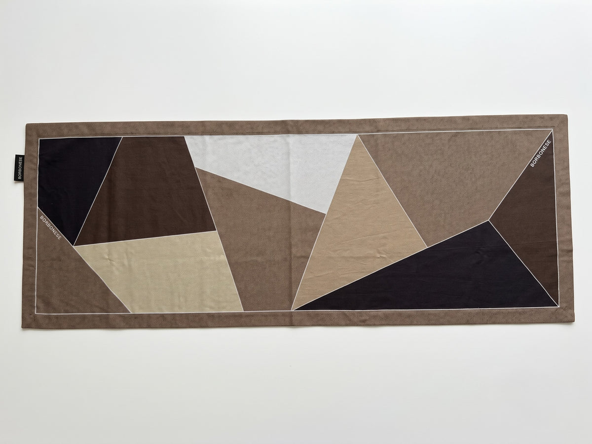 Borbonese Runner in Panama di cotone stampata cm. 50x150 colore Cammello