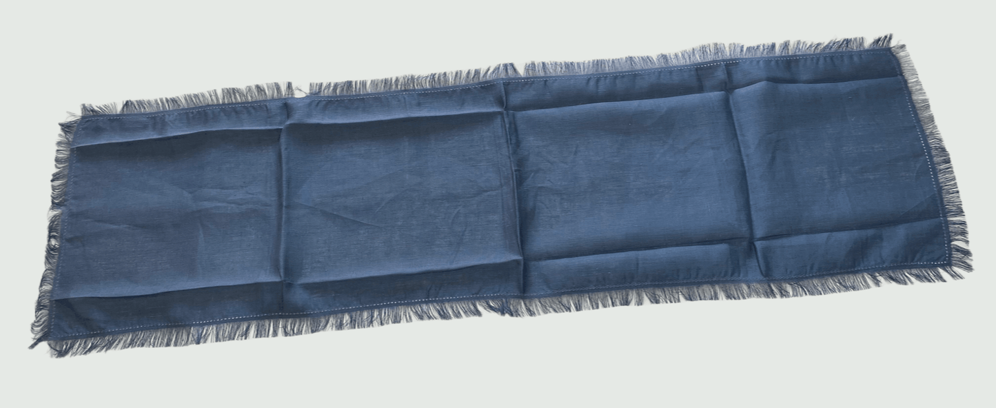 Preziosa Home runner in Puro Lino 100% con frange art. Saint Tropez