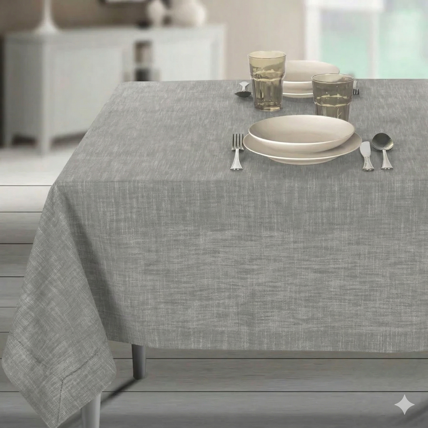 Jolie Firenze tablecloth without napkins in pure yarn-dyed cotton rectangular for 6 places art. Sarah