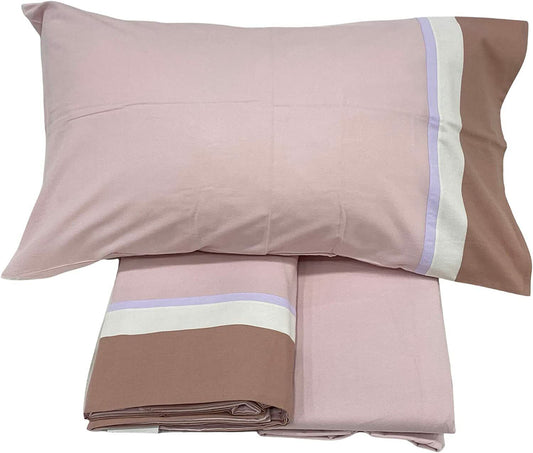 Fazzini complete single bed sheet set in pure cotton flannel with tight weave, art. Soft