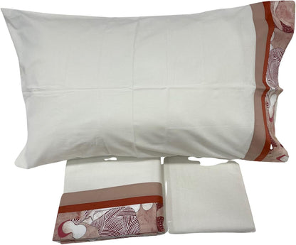 Fazzini complete set of French size single and a half bed sheets in warm pure cotton flannel art. Splash