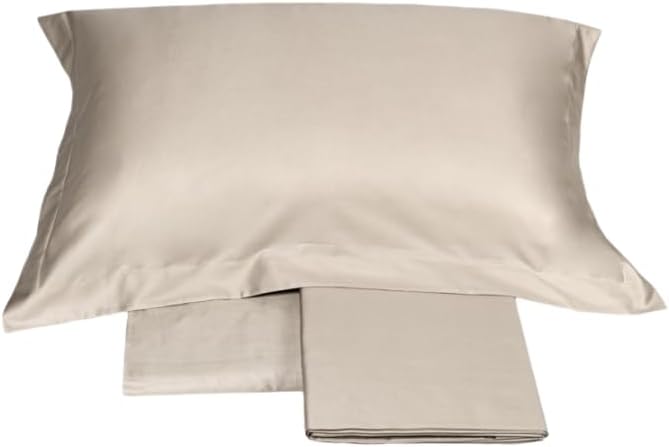 Fazzini Double bed sheet set in pure cotton satin 300TC silky effect art. Trecento top quality