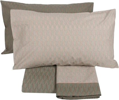 Fazzini complete French bed sheets in pure cotton percale art. Tweed