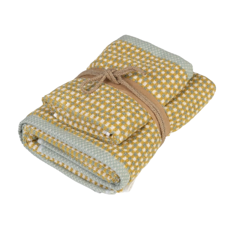 Fazzini Coppia di Asciugamani 1+1 (Viso+Ospite) in Puro Cotone 550 gr/mq Art. Square