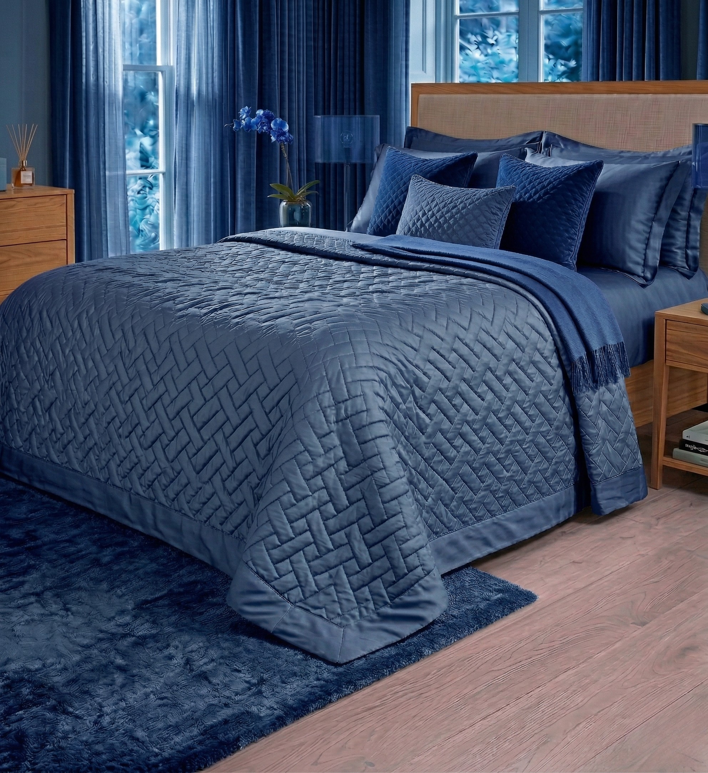 Sgarlata Home Trapuntino Quilt Matrimoniale Balzato 100% Raso di Puro Cotone 300TC Art. Helen