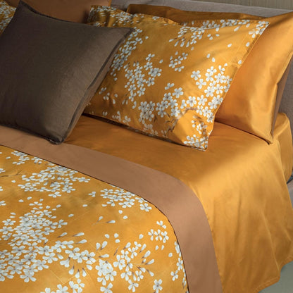 Fazzini Complete Single and a Half Bed Sheets French Size Maxi in Pure Cotton Percale with White Lacquer Overprint art Kimono